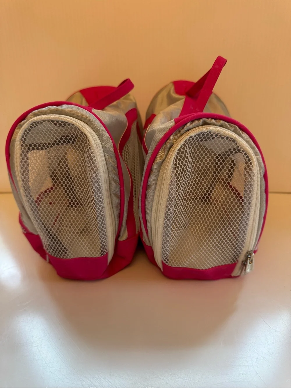 American Girl Doll Galaxy Dog Pet Travel Carry Case Pink Silver Mesh- Lot of 2